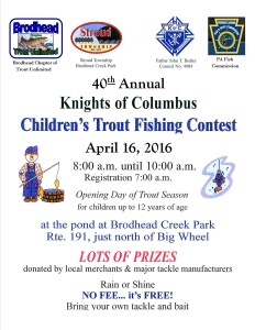 2016 Knights of Columbus Fishing Contest flyer